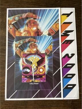 Atari Time 2000 Pinball Machine FLYER 1977 Ad Promo Insert Brochure Original